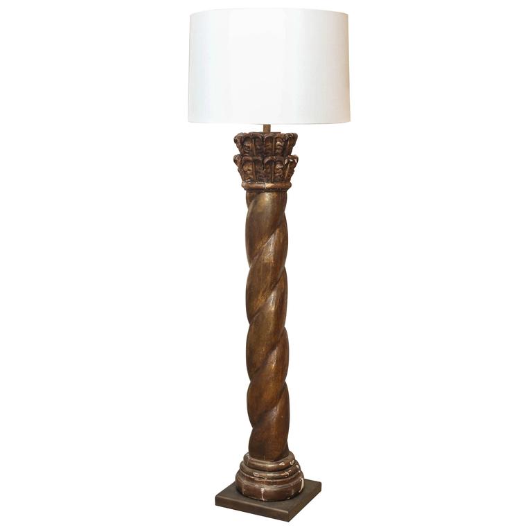 18th Century Bois Doré Column As Custom Floor Lamp For At 1stdibs 18th Century Bois Doré Column As Custom Floor Lamp For