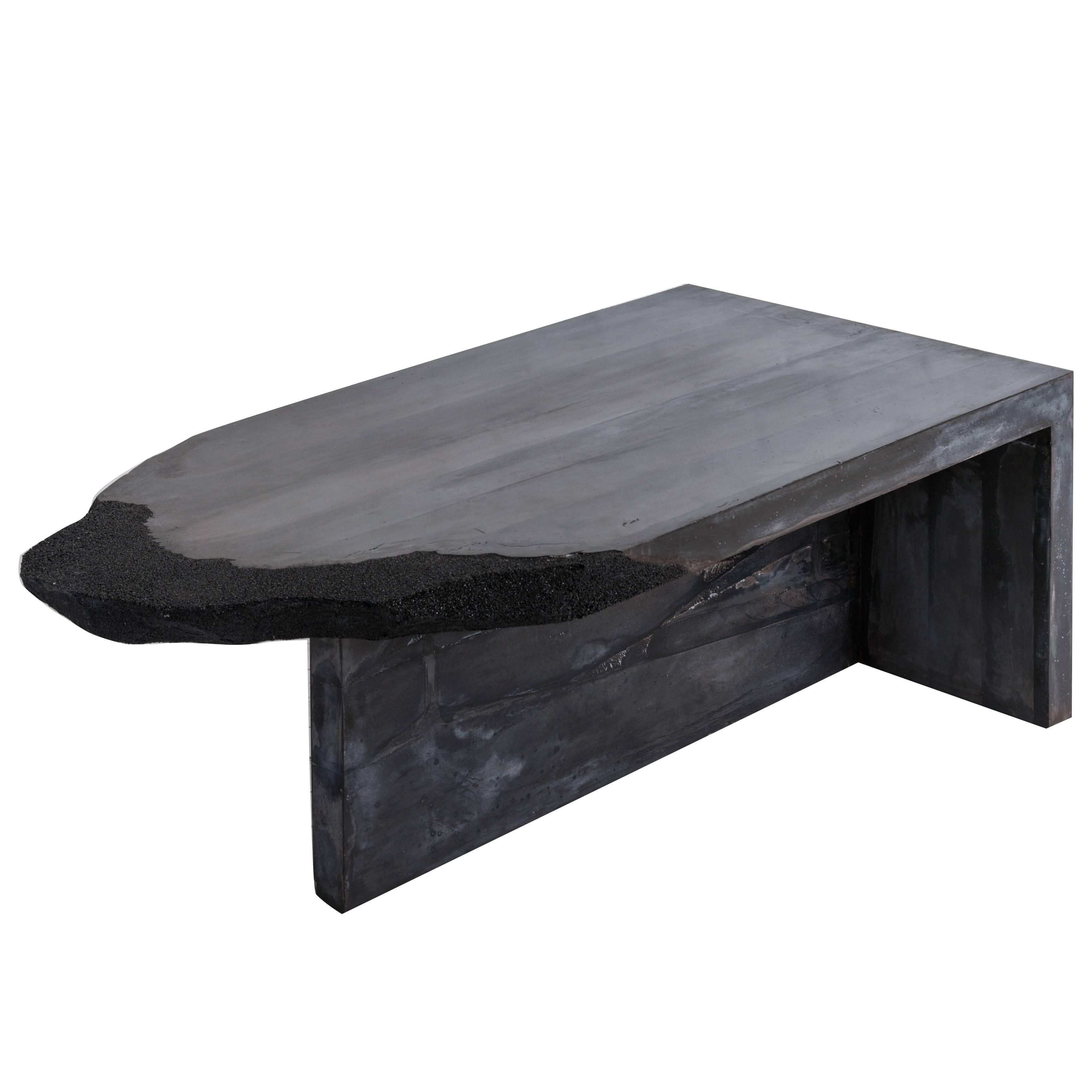 Black Cement and Silica Table by Fernando Mastrangelo For Sale