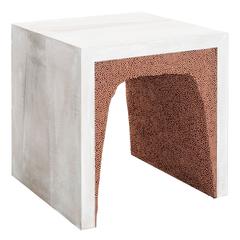 White Cement and Copper Bb Side Table by Fernando Mastrangelo 5