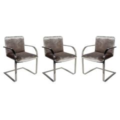 Set of Three Modernist Dining Chairs or Conference Chairs Designed by Brueton 10