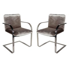 Pair of Mid-Century Modern Side Chairs or Office Chairs by Brueton