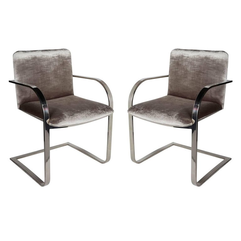 Pair of Mid-Century Modern Side Chairs or Office Chairs by Brueton