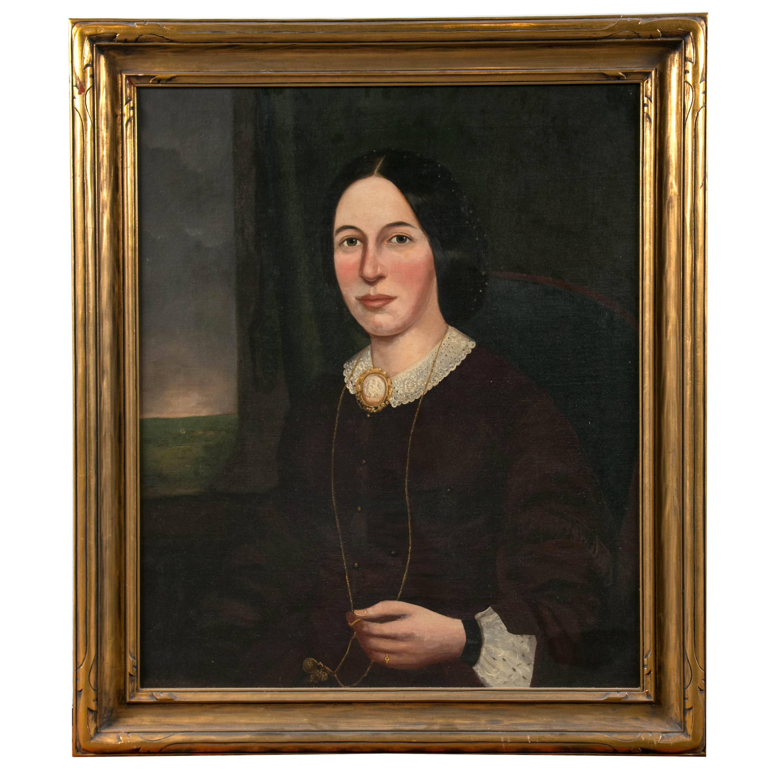 Oil on Canvas Portrait of  Woman For Sale