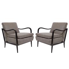 Pair of Mid-Century Ebonized Armchairs Attributed to Joaquim Tenreiro 8