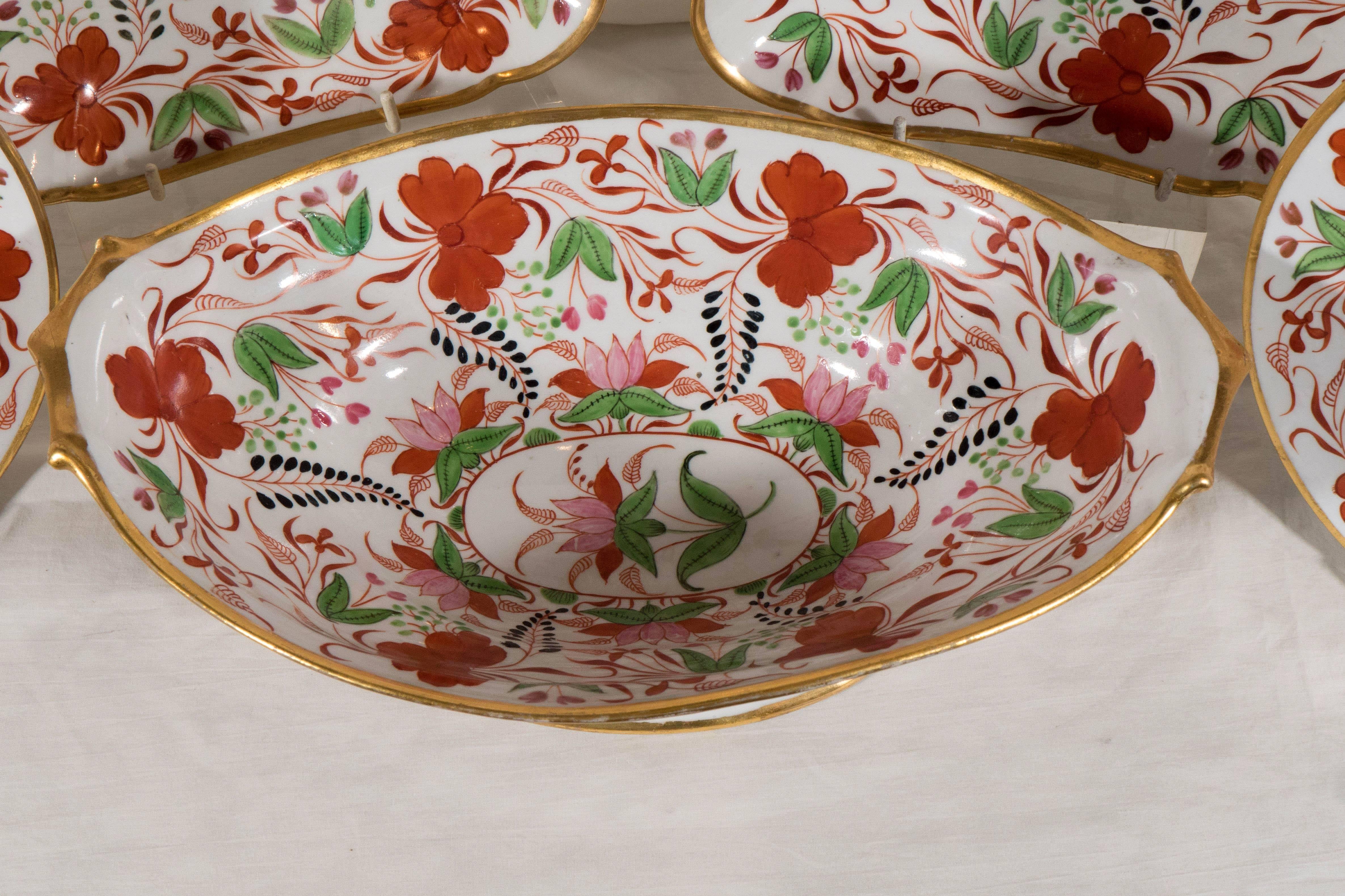 19th Century Outstanding Group of Miles Mason Dishes in an Extraordinary Overall Pattern