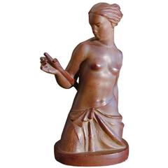 "Diana with Bow," Large, Rare Art Deco Sculpture from Rako Ceramic Works 12