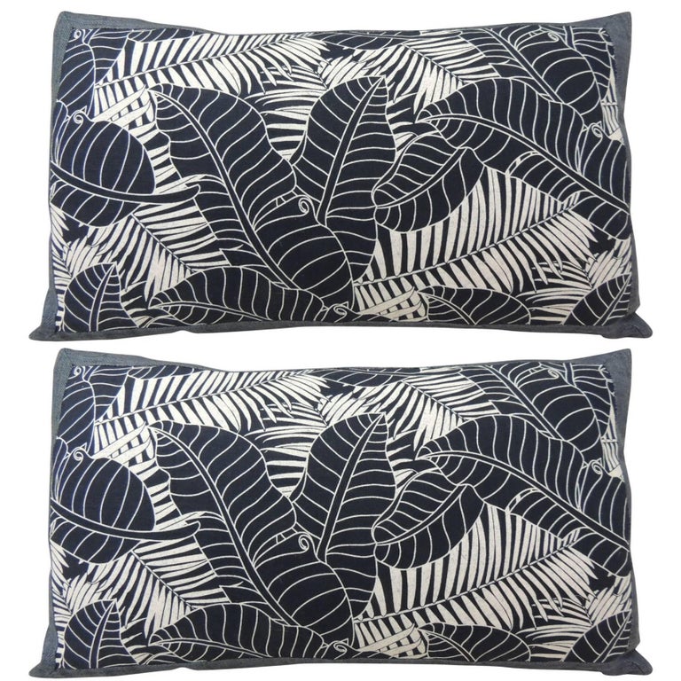 Japanese Indigo Batik Bolster Decorative Pillows For Sale at 1stdibs