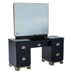 Black Art Deco Vanity with Mirror 5