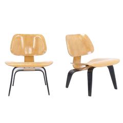 Early Pair of Eames for Evans / Herman Miller LCWs