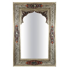 Moroccan Mirror Silver and Leather 2