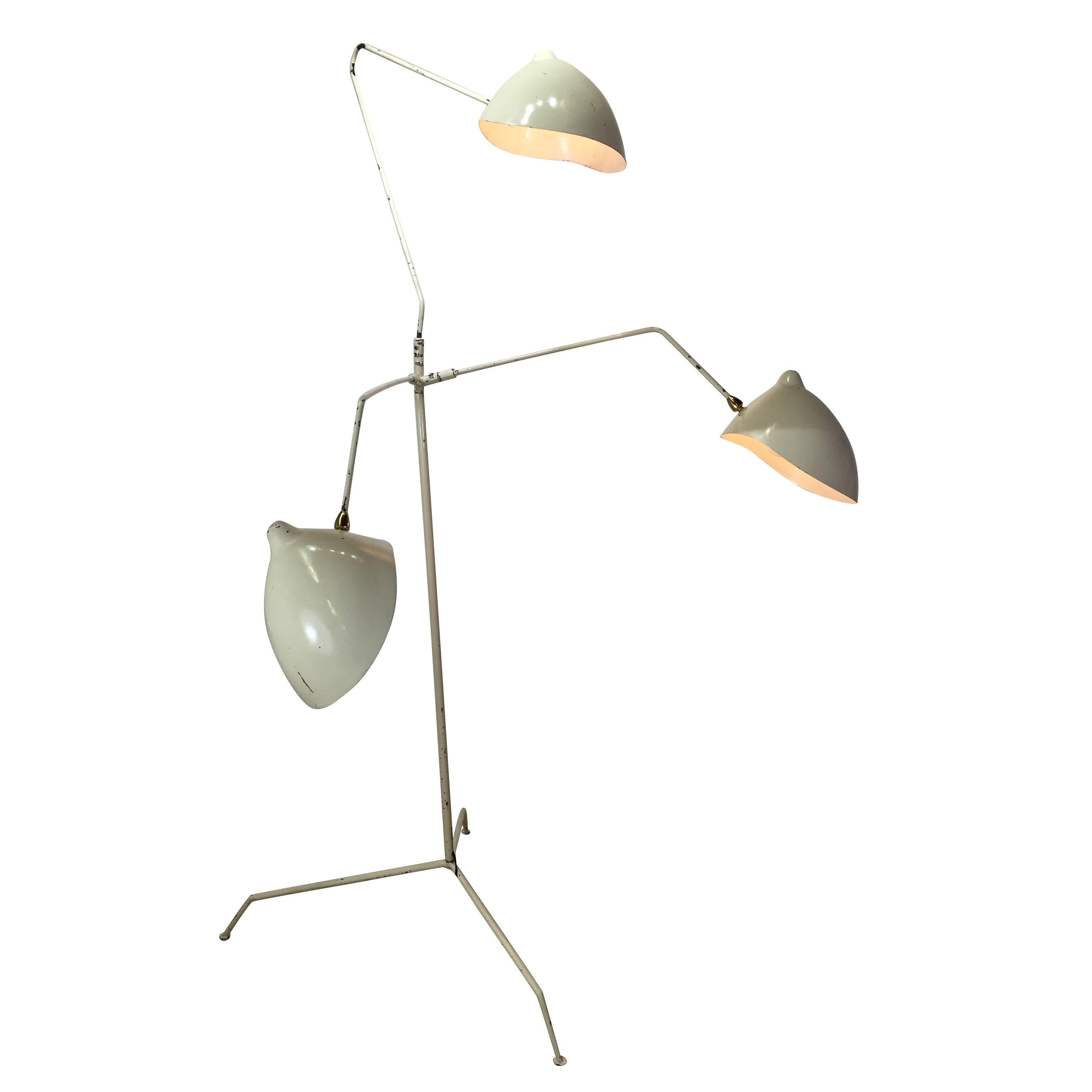 In the Style of Serge Mouille Three-Arm Floor Lamp