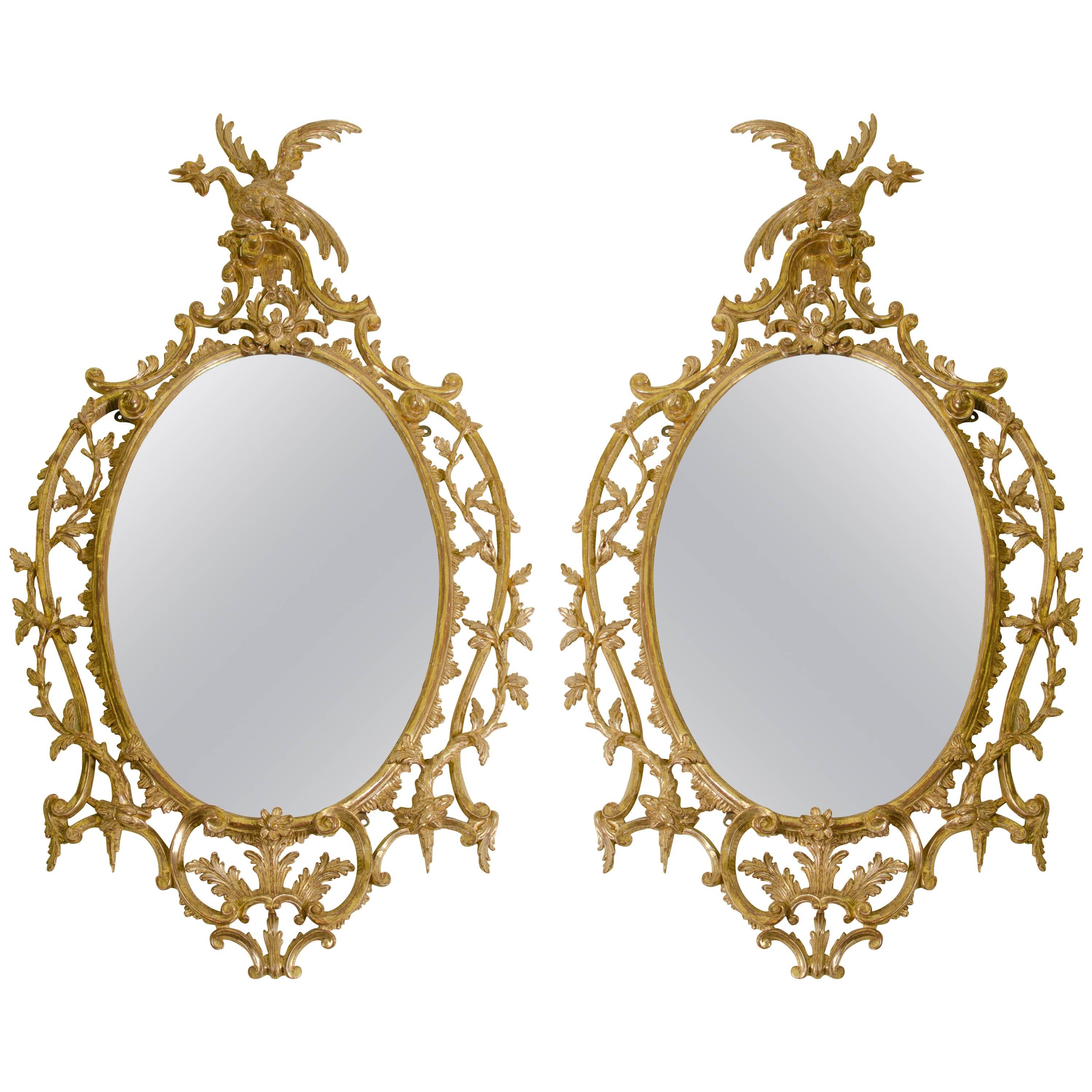 Pair of 19th Century Chippendale Style Mirrors
