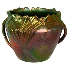 French Art Nouveau Period "Chamaerops" Cachepot by Clement Massier, circa 1900 2