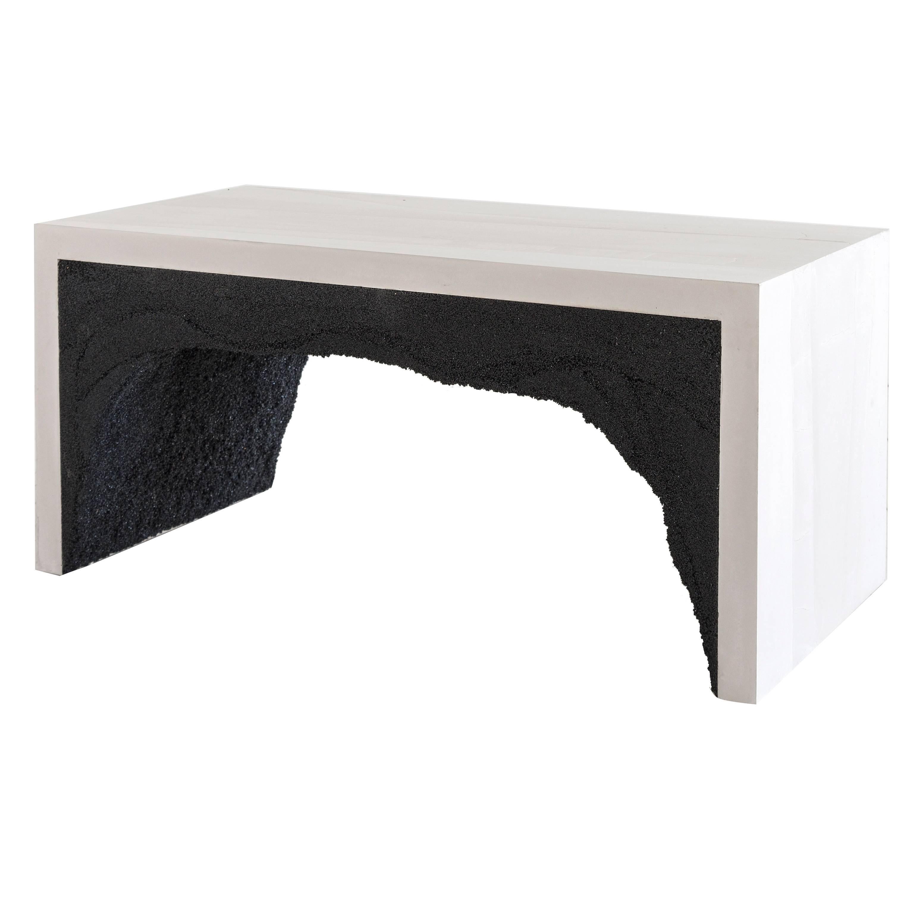 White Cement and Silica Bench by Fernando Mastrangelo For Sale