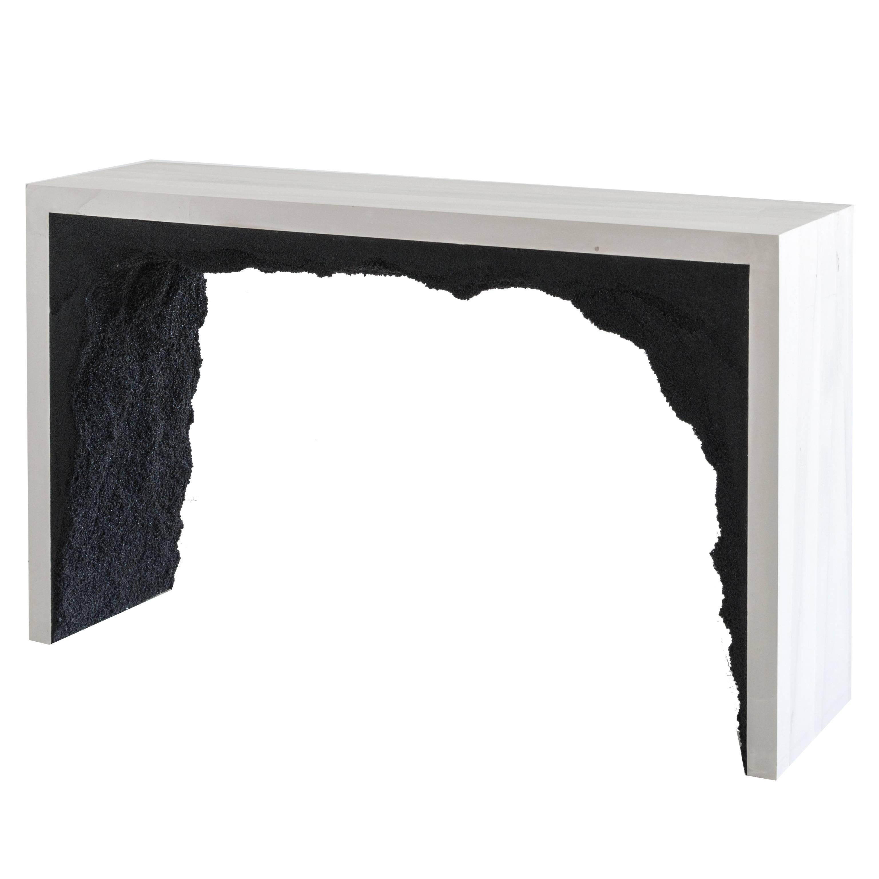 White Cement and Silica Console by Fernando Mastrangelo For Sale