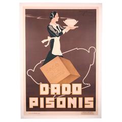 Italian Art Deco Period Bouillon Poster by Mario Borrione, circa 1930s 11