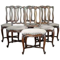 Six Mid-19th Century French Dining Chairs