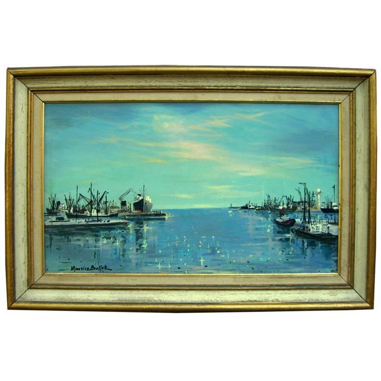 Marine Oil Canvas Painting Noted French Artist Maurice Buffet
