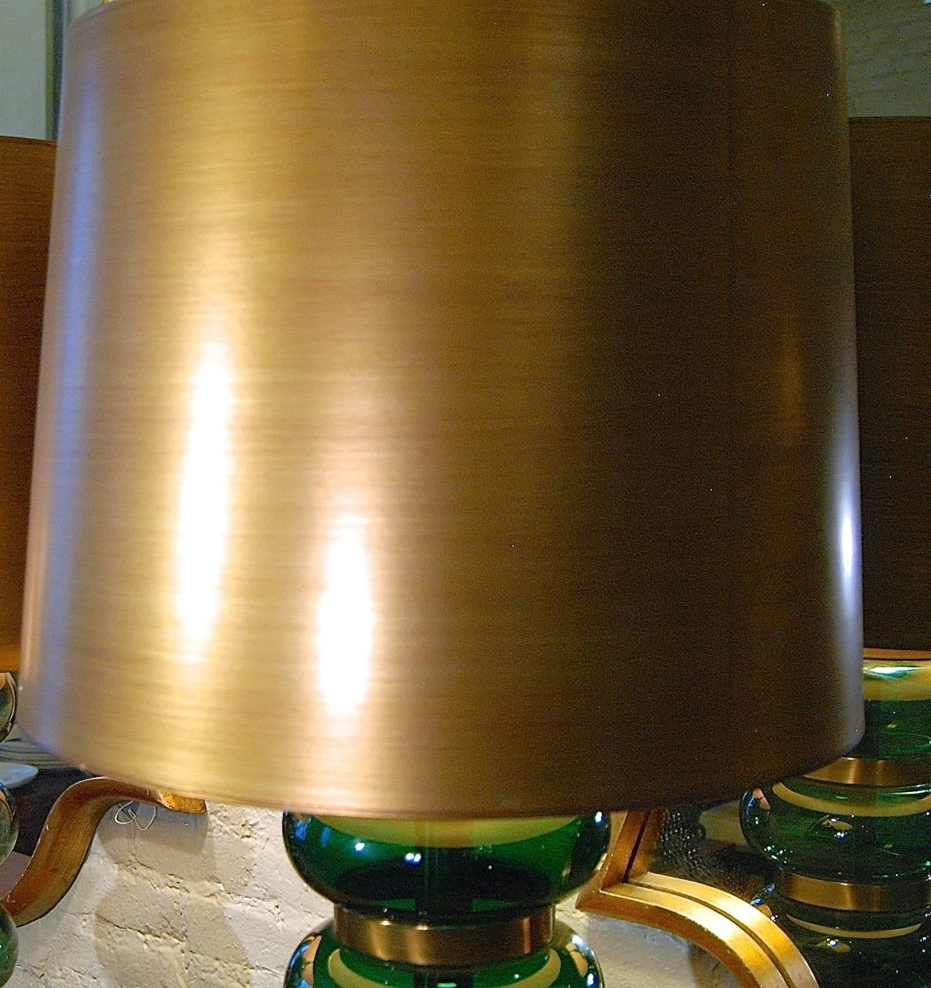 Stacked Brass and Glass Table Lamp by Paul Hanson  1