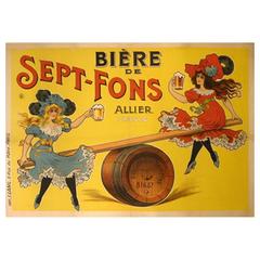 French Belle Epoque Period "Sept-Fons" Beer Poster, 1890s