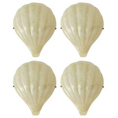 Rare Set of Four Barovier e Toso "Shell" Wall Sconces 6