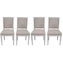 Set of Four Louis XVI Style Dining Chairs 12