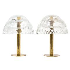 Rare Pair of Large Kalmar Murano Glass and Brass Table Lamps 9