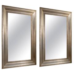 Pair of Silver 19th Century French Mirrors Pair of Silver 19th Century French Mirrors