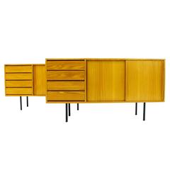 Vintage Rare Pair of Ashwood Sideboard by Ollie Borg, Asko Finland, 1950s