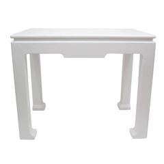 Karl Springer Linen Wrapped Lacquered Table 