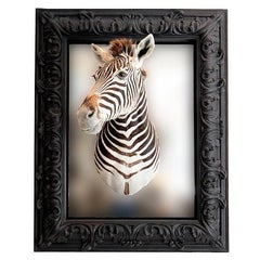 Mirror with a Real Zebra Head