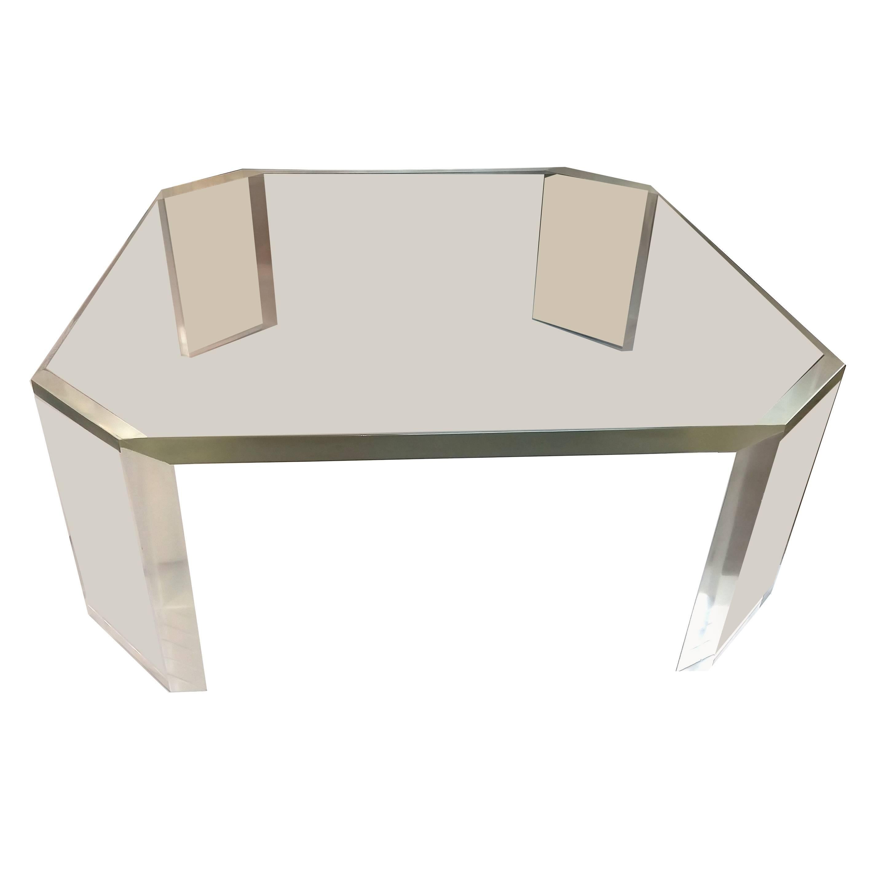 Lucite Coffee Table by Charles Hollis Jones "L'AMI" Model 505 c. 1975 For Sale