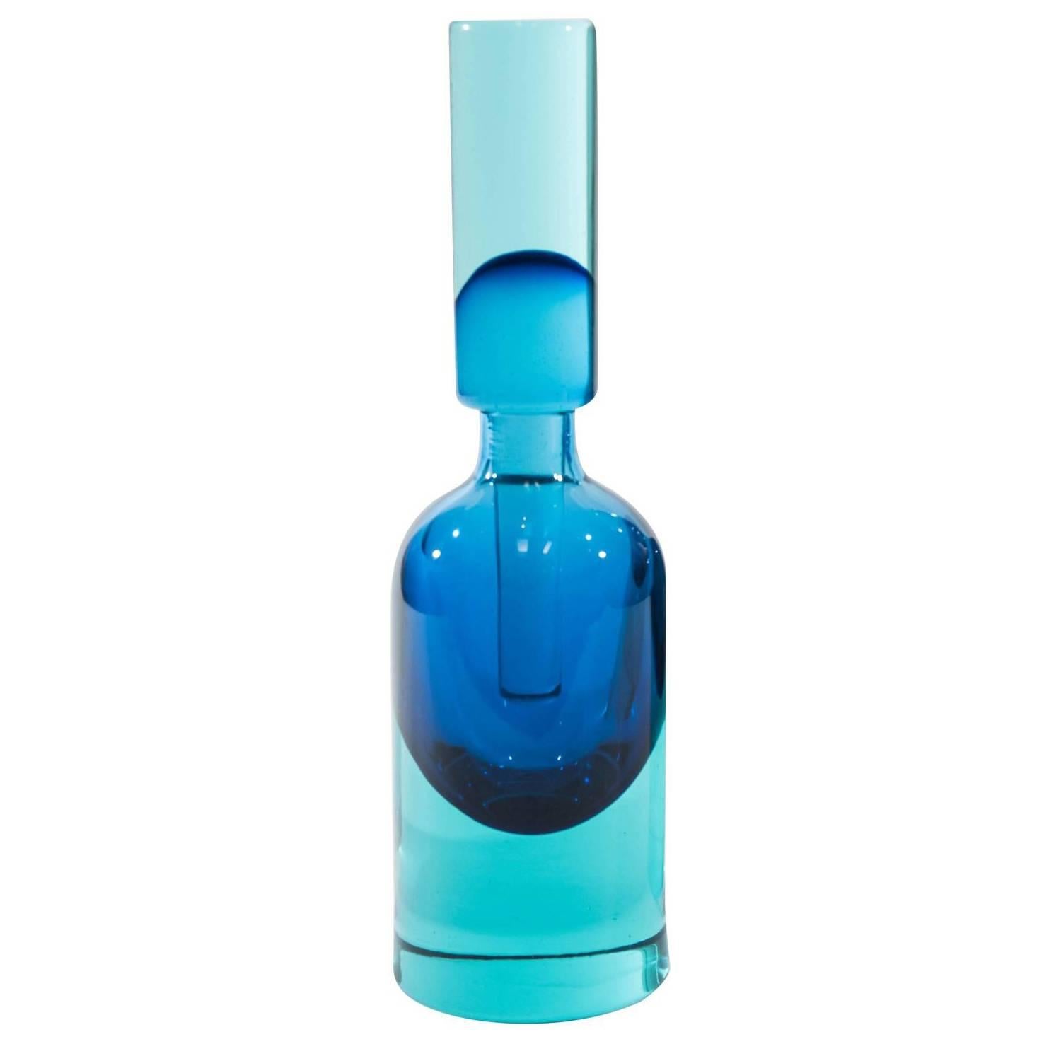  Murano Glass Sommerso Perfume Bottle Attributed to Flavio Poli