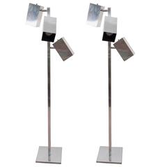 A Pair of Koch and Lowy Modernist Chrome Floor Lamp 6