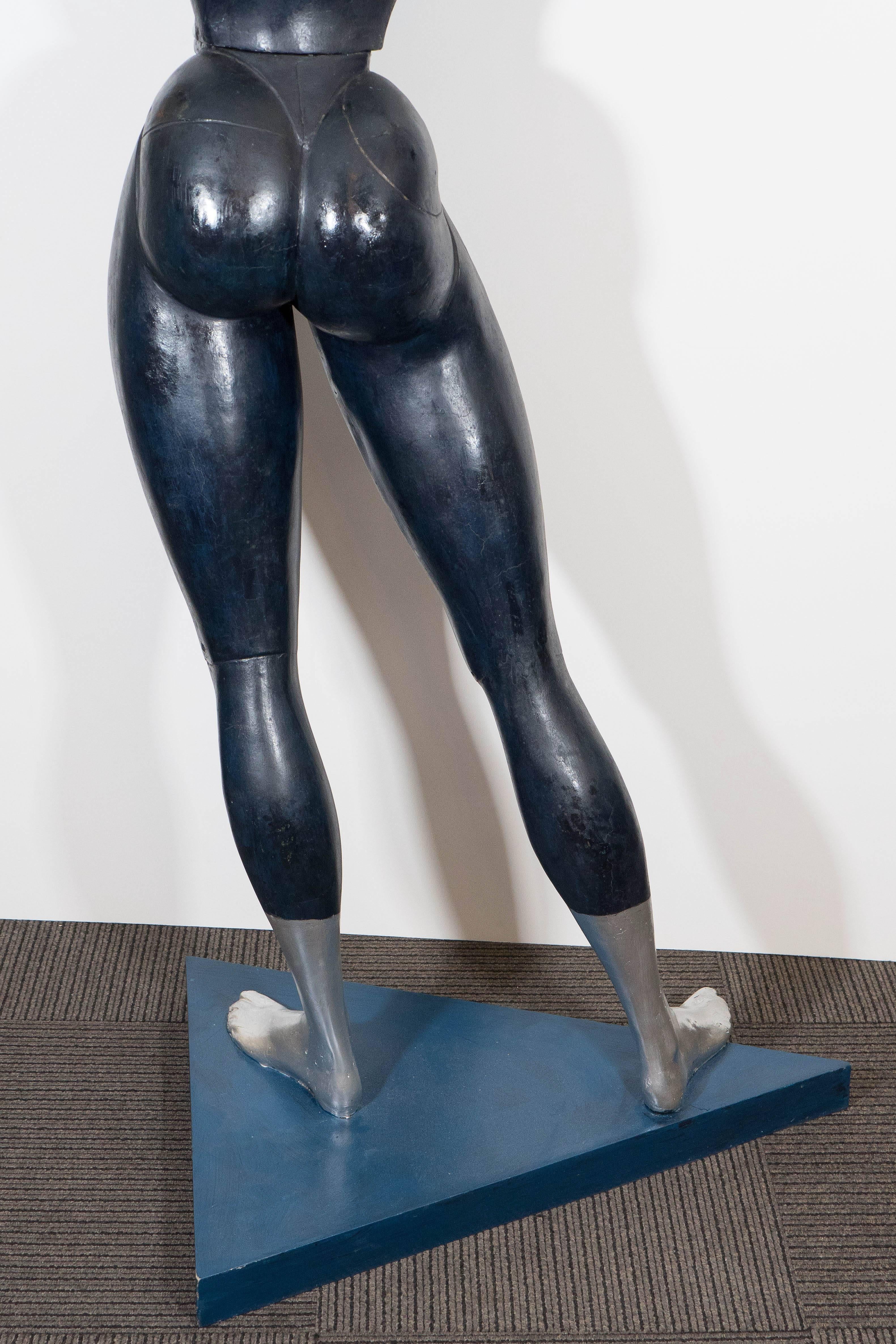 Fiberglass Pair of Italian Futurist Male and Female Sculptures For Sale