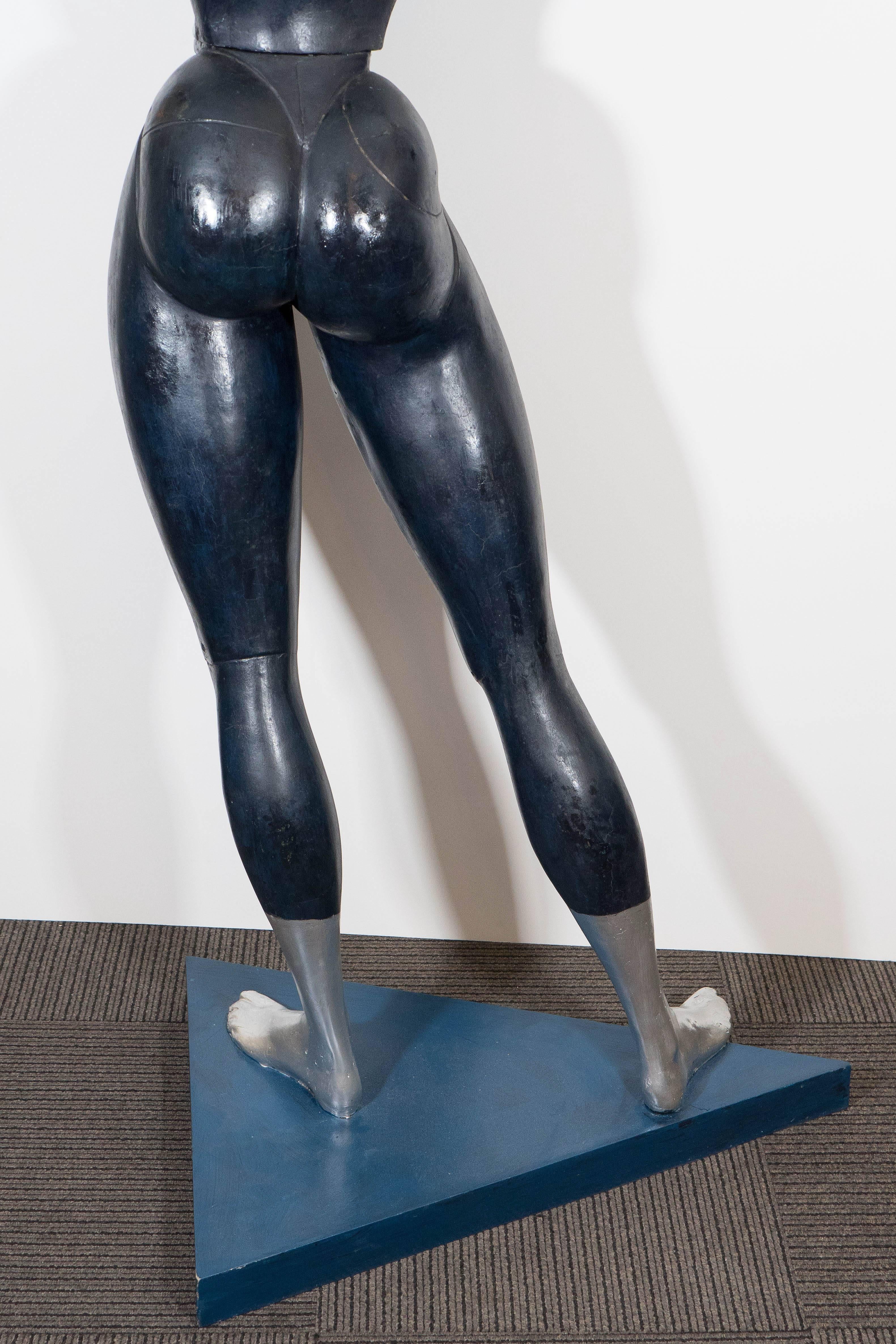 Fiberglass Pair of Italian Futurist Male and Female Sculptures