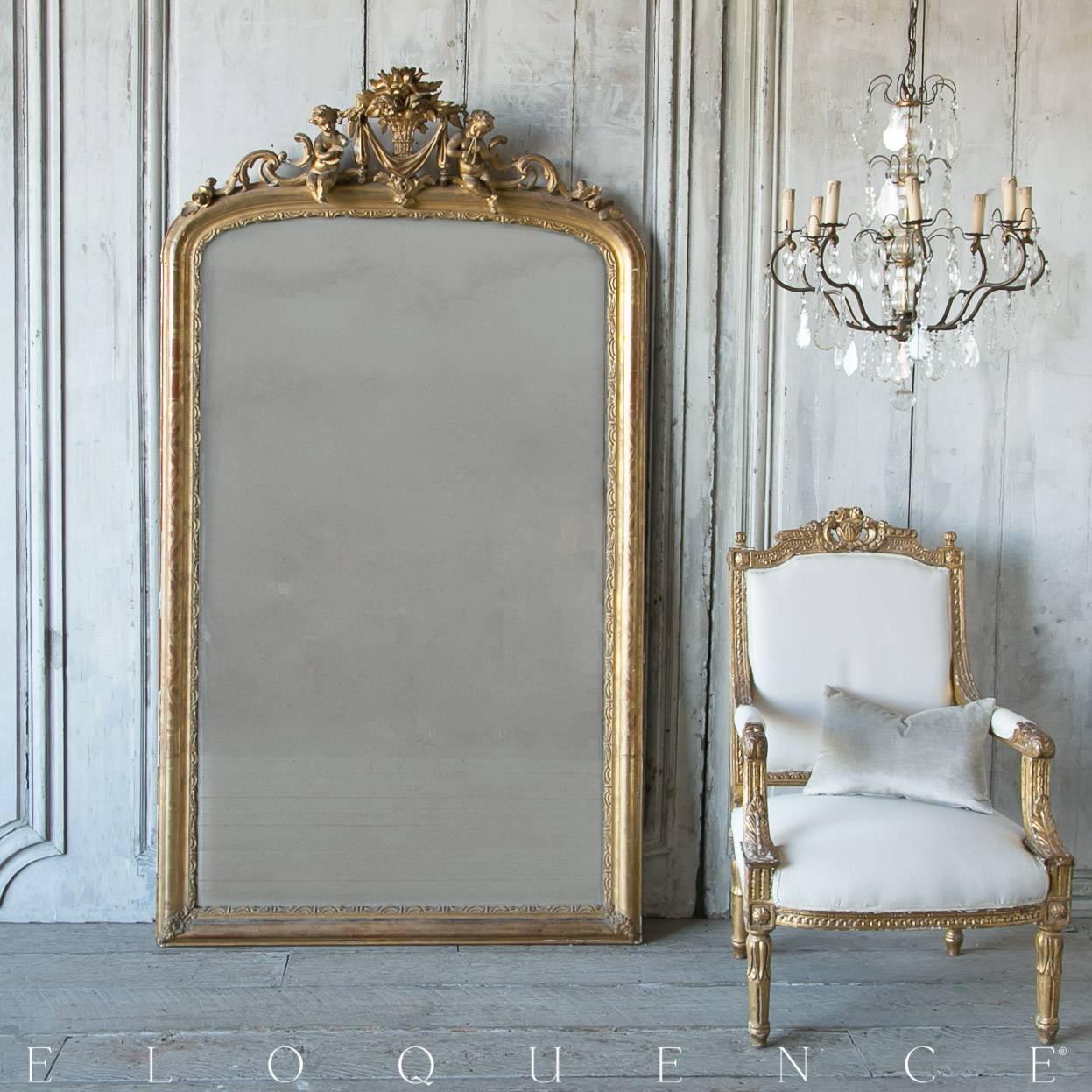 Antique Louis XV French Gilt Mirror, circa 1860 1