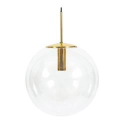 Large Glass and Brass Globe Pendant by Limburg