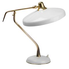 Italian Lamp by Oscar Torlasco for Lumi, Organic Brass and White Metal, 1950s 12