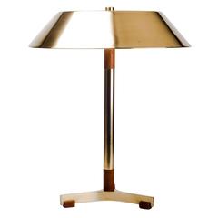 Used Danish Presidential Desk Lamp by Jo Hammerborg, Brass and Teak, 1960s
