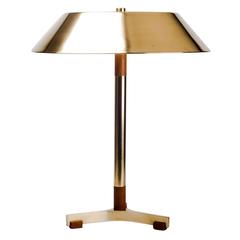 Danish Presidential Desk Lamp by Jo Hammerborg, Brass and Teak, 1960s