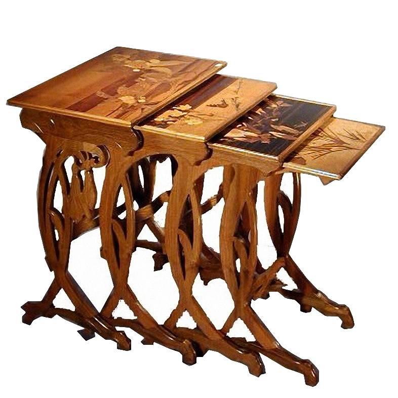 Emile Gallé French Art Nouveau Nesting Tables