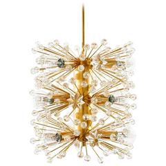 Emil Stejnar Sputnik Pendant Light or Chandelier, Gilt Brass Crystal Glass, 1960