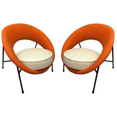 Model "Saturne" Rare Pair of Chairs by Genevieve Dangles and Christian Defrance 3