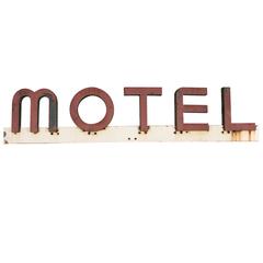Original Art Deco Metal Sign Reads Motel