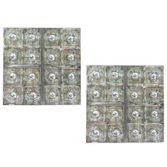 Pair of Lights, 16 Glass Blocks Each, by Lightolier, circa 1975, Made in USA 4