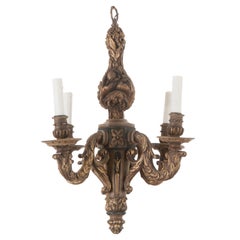 Antique French 19th Century Louis XVI Wooden Chandelier