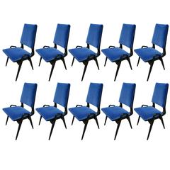Set of Ten 1960s Gio Ponti Style Dining Chairs 12