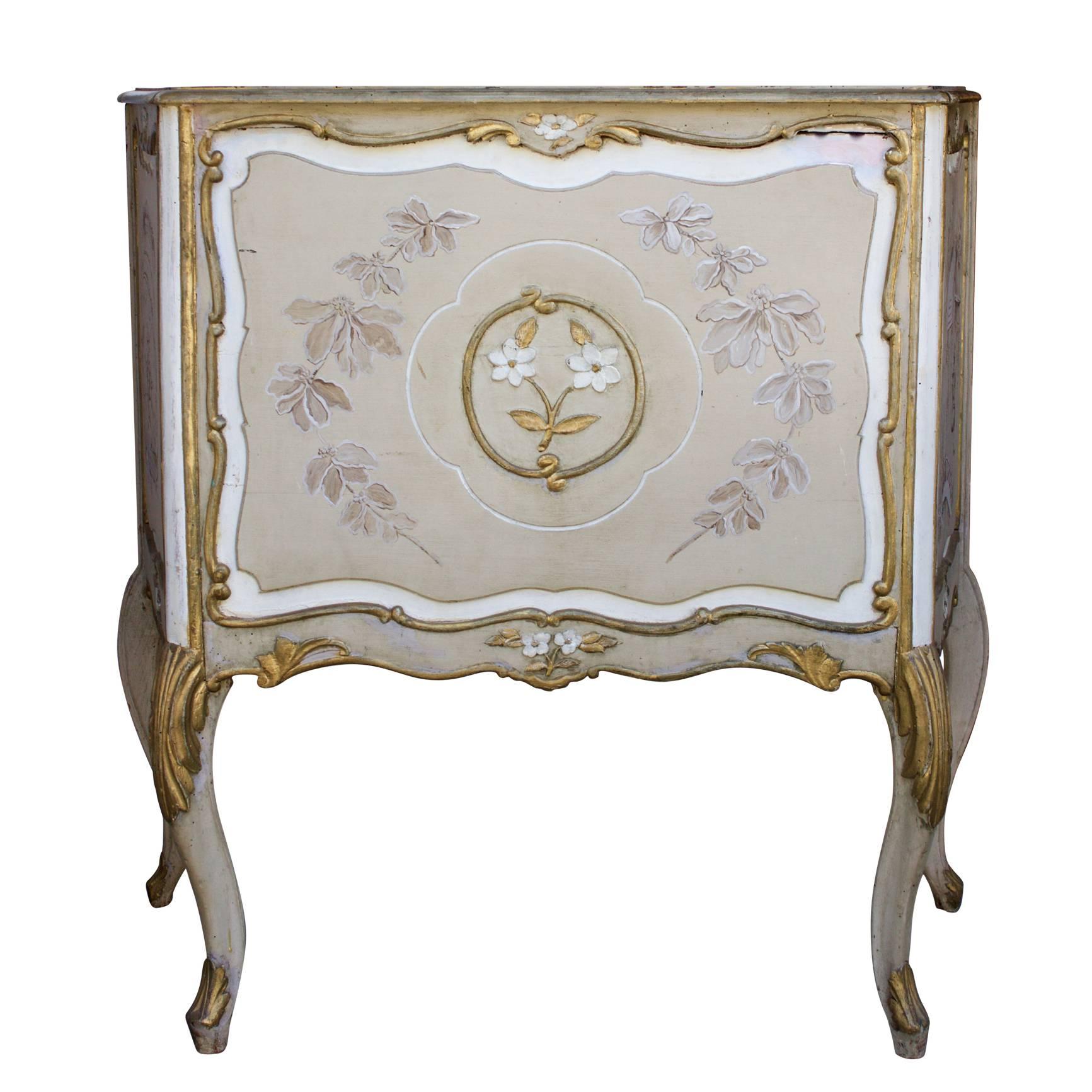 Large Wood Jardiniere Decorated with Chinoiseries For Sale