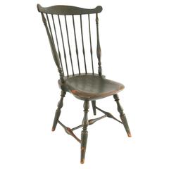 Antique Connecticut Windsor Side Chair Signed I. Clark, circa 1800